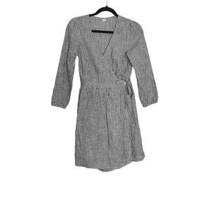Old Navy|Wrap Style Deep V-neck Dress Blue White Vertical Striped Size XS‎